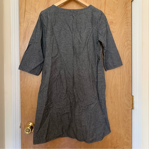 American Apparel a-line dress - black/grey chambray, size M/L - Picture 2 of 3